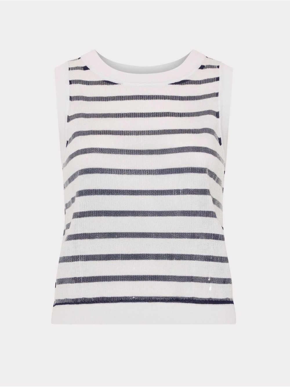Milly Striped Knit Tank - White and Navy